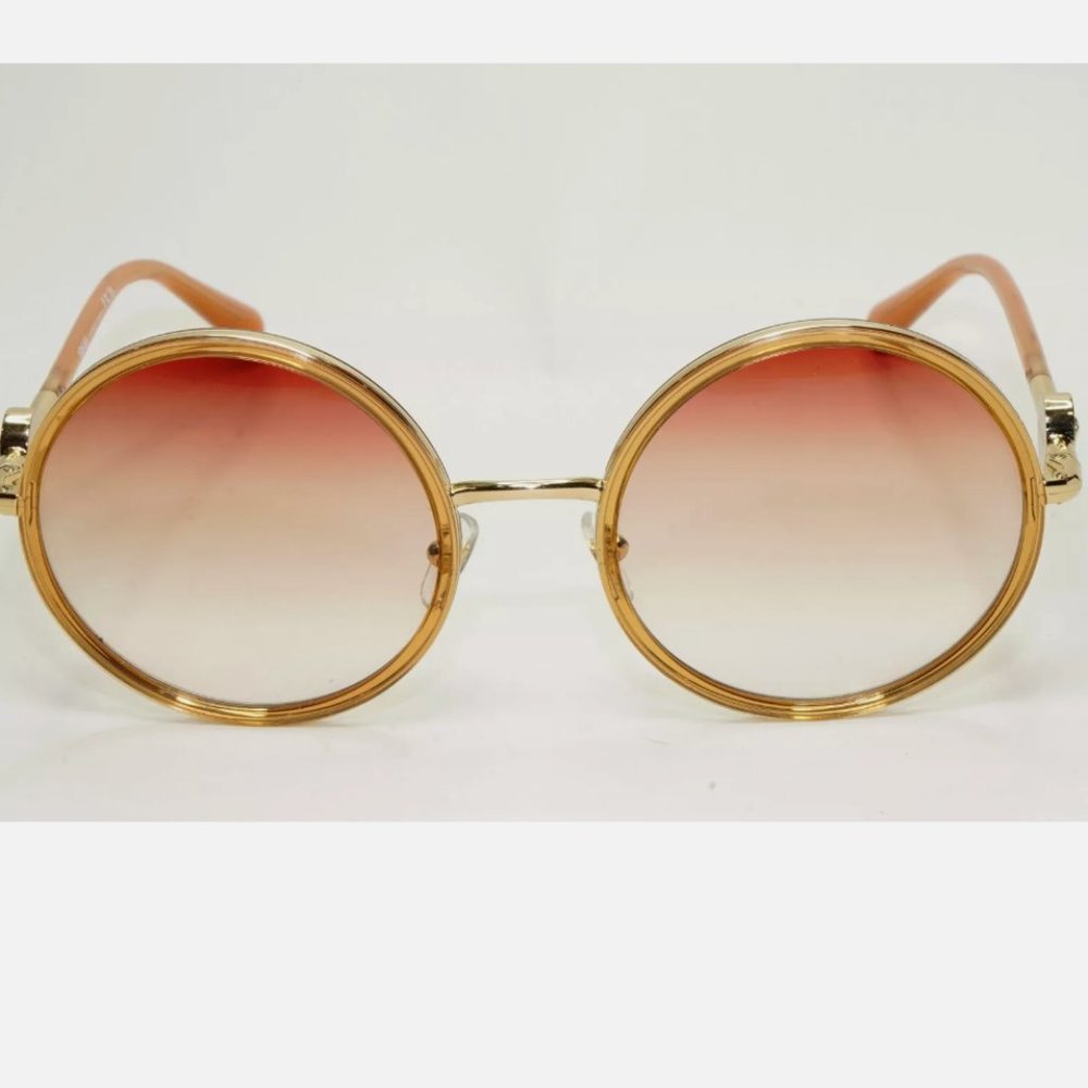 Versace Round Gold Brown Gradient Sunglasses - image 3